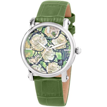 Van Gogh Swiss Watch梵谷 經典名畫女錶 Lady 17 綠花【刷卡回饋 分期0利率】【APP下單點數13倍送】
