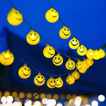 戶外露營氛圍燈LED小彩燈閃燈串燈笑臉燈帳篷生日裝飾布置云朵燈 雙11全館免運