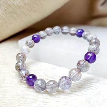 超級七 三輪骨幹 超七 Super Seven 手串 手鍊 天然水晶 8mm-10mm