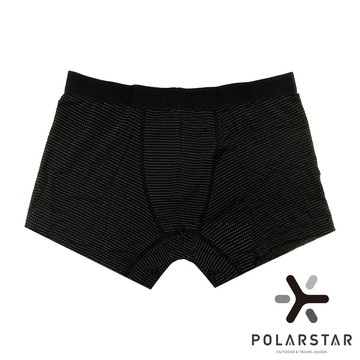 【PolarStar】男排汗銀纖維四角褲『黑』P24331 (買2送1請下單3件) 戶外 露營 登山 健行 休閒 時尚 吸濕排汗 銀纖維 內褲 四角褲