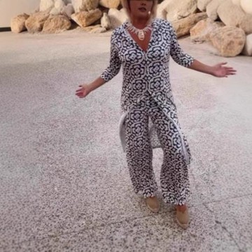 2025新款跨境亞馬遜速賣通外貿復古印花翻領紐扣襯衣套裝女