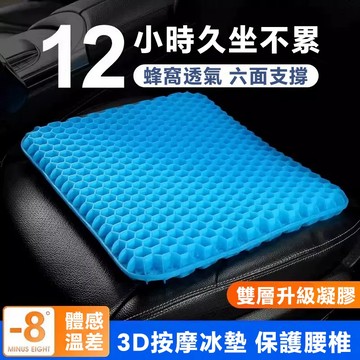 現貨速發 加大款蜂巢凝膠坐墊 機車汽車通用雞蛋墊 透氣防悶熱 減壓緩衝 辦公椅輪椅專用坐墊 附防 滑布套 久坐釋壓不悶屁