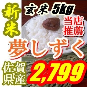 新米Ａ評価令和5年産玄米5kg夢しずく九州佐賀精米可