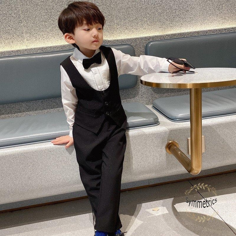 子供スーツ2021新作男の子フォーマルタキシード黒結婚式セットアップ