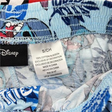 夏季純棉迪士ni印花卡通透氣舒適四角短褲帶前門男女同款沙灘褲