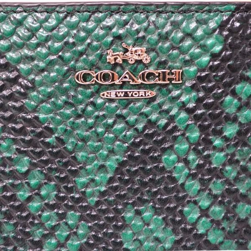 COACH コーチ 財布 長財布 エンボスドスネークレザー 蛇柄