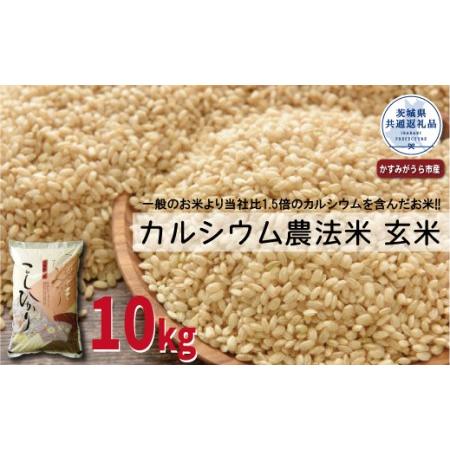 ふるさと納税 カルシウム農法米　玄米10kg（茨城県共通返礼品・かすみがうら市産） 茨城県那珂市