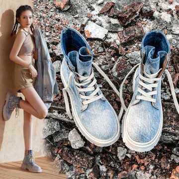 牛仔馬丁靴女2026新款厚底春秋靴子男夏季短靴復古西部牛仔靴透氣