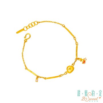 【甜蜜約定2SWEET】 糖漬櫻桃拉拉熊Rilakkuma黃金手鍊