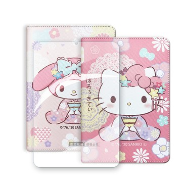 iPad mini 保護殼/套 正版授權 美樂蒂/凱蒂貓 2024 iPad mini 7 / mini 6 共用 和服限定款 平板皮套+9H玻璃貼
