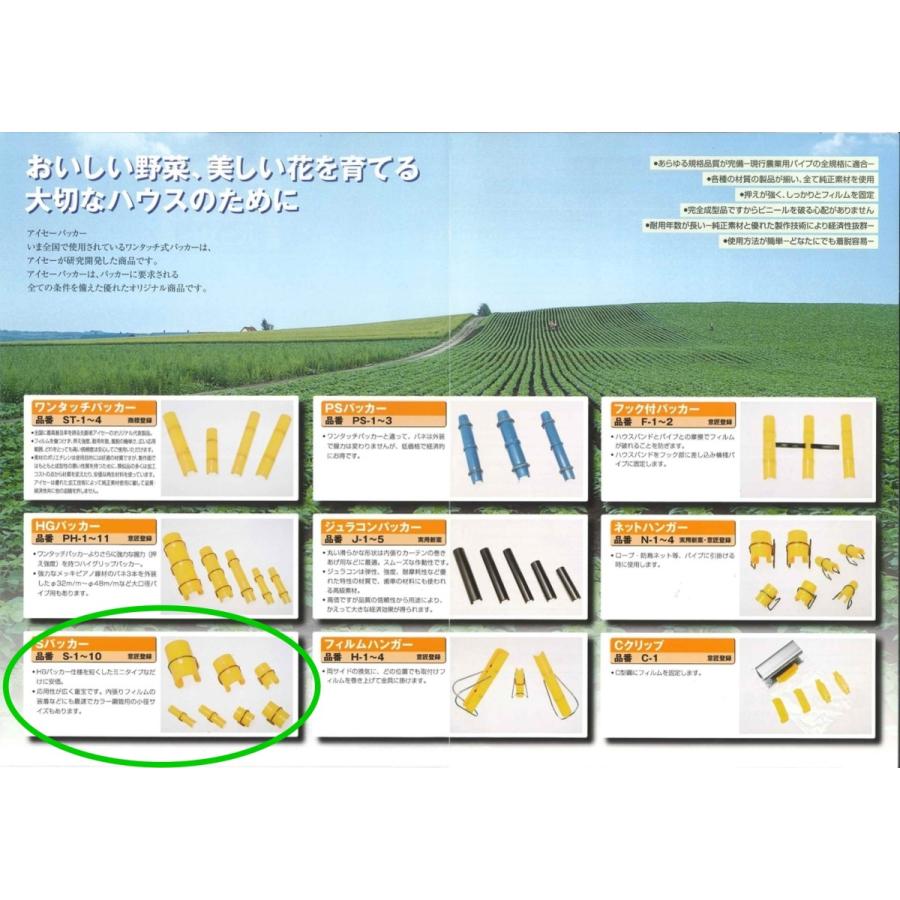 ビニールハウス 資材 アイセー Sパッカー φ13 10個入り