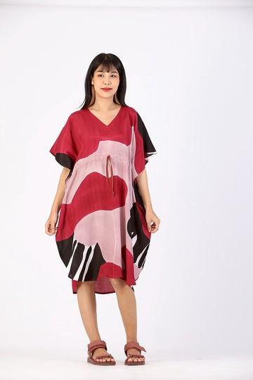 Kaftan Waist Jump Cotton Rayon Hand paint For Summer Beach