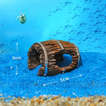 💥桃園出貨💥小型魚蝦躲避屋空心枯木樹樁木桶小魚洞穴魚缸水族裝飾造景小擺件