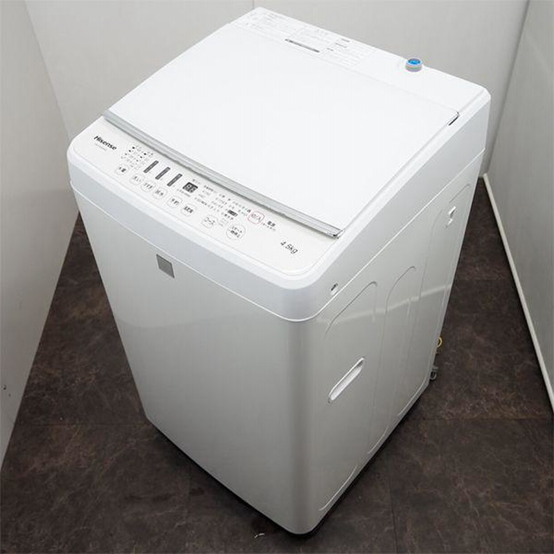 中古/美品/SA-HWG45E4KW/洗濯機/4.5kg/Hisense/ハイセンス/HW-G45E4KW/風乾燥/ステンレス槽/ガラストップ/ 2016年式/送料込み | LINEブランドカタログ