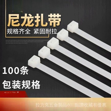 [24時熱賣]尼龍紮帶 紮帶 自鎖紮帶自鎖式尼龍紮帶100條黑白色3*4*5*8*10*12塑料束線捆綁帶 LQDZ