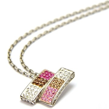 Bear & Color著色【粉紅方塊】項鍊