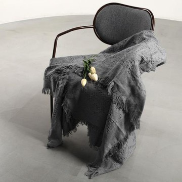 純色簡約拍照布置沙發毯休閑毯房間臥室民宿裝飾蓋毯防塵布房車毯