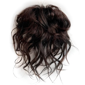 感知模式 優質真髮波浪頭頂蓬鬆髮片  自然棕色  1個