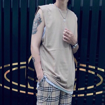 【K-2】夏日百搭款 韓版 OVERSIZE 寬鬆 五色 無袖T 背心 男女不拘 情侶款【K502】