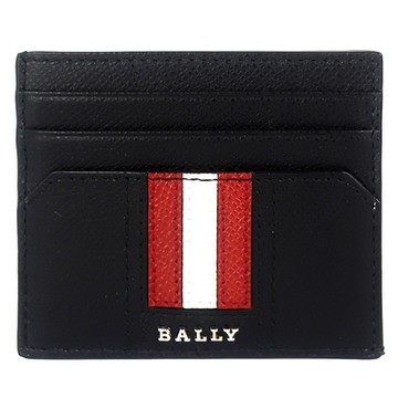 BALLY Talbyn 品牌標紅白條紋黑色名片夾(6卡)