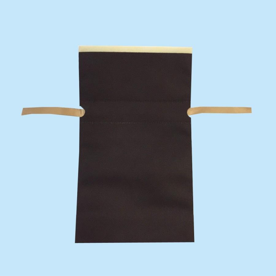 （お徳用）不織布リボン付巾着袋（底マチ付）ミントS 　170幅×280高（180）100枚入
