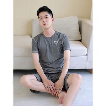 男士睡衣夏款2024冰絲薄款莫代爾男款青少年可外穿短袖家居服套裝