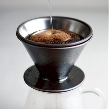 【WUZ屋子】日本KINTO SCS鑄職人陶瓷濾杯2杯-金屬黑