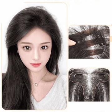 [米蘭精品] 現貨+預購 假瀏海全真髮髮片透氣假髮片輕量免打理隱形增髮量-自然直髮際線-八字瀏海女假髮4款74lf24