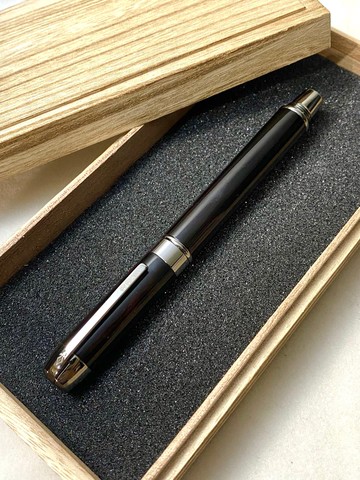 3952老山羊-大鵬灣 黑檀木 高清高亮版 書法鈦尖系列鋼筆