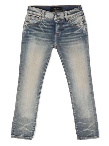 AMIRI KIDS - slim-cut washed jeans - kids - Cotton/Elastane/Polyester - 12 yrs - Blue