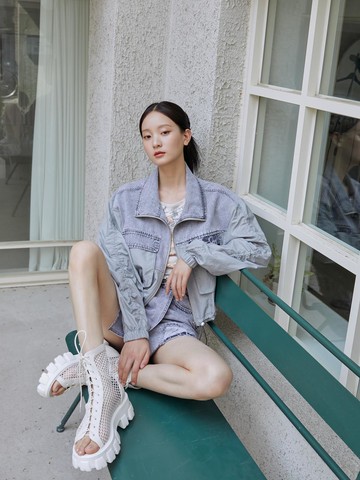 Denim Mix Out-Pocket Short Casual Jacket (ER2WZ464)