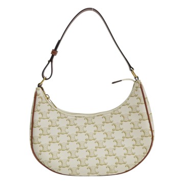 CELINE 賽琳 白色 Triomphe 帆布 AVA BAG 肩背包 193952BZJ.01BC 【二手名牌BRAND OFF】