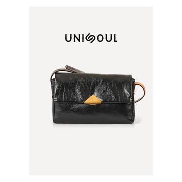 UNISOUL 高級感真皮斜挎包女包包新款單肩包時尚信封包休閑小方包