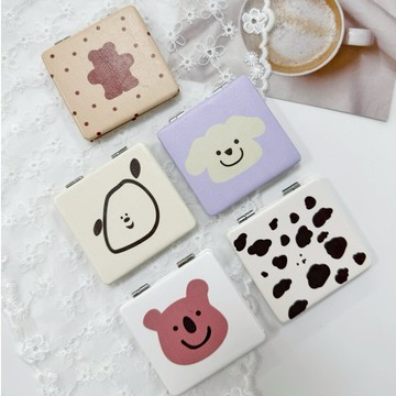 【SKART現貨5色】INS風可愛動物隨身鏡🔥摺疊鏡 雙面鏡 補妝鏡 化妝鏡 鏡子 迷你鏡子 小鏡子