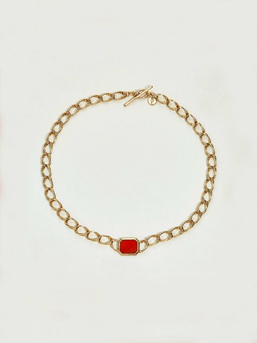 Carnelian Signet Chain Necklace