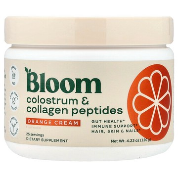 Bloom, 初乳和膠原蛋白肽，橙子奶油味，4.23 盎司（120 克）