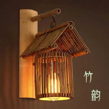 東南亞復古懷舊壁燈農家樂民宿客棧茶餐廳走廊陽臺原生態竹藝壁燈