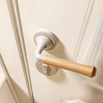 工廠直銷 【附發票】門鎖 家用門鎖 臥室門鎖 嘉森堡原木奶油風臥室門鎖家用房門木門鎖胡桃木奶白色房間門把手特惠/開立發票 特價出 Z127特惠/開立發票 特價出 Z127