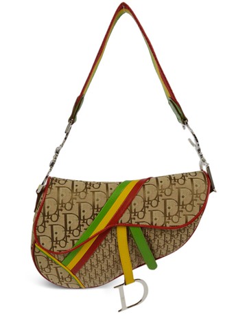 Christian Dior Pre-Owned - 2004 Saddle Rasta-Color handbag - women - Leather/Canvas - One Size - Neutrals