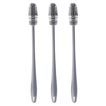 上手家居 長柄矽膠奶瓶刷 3支組  1組  灰色