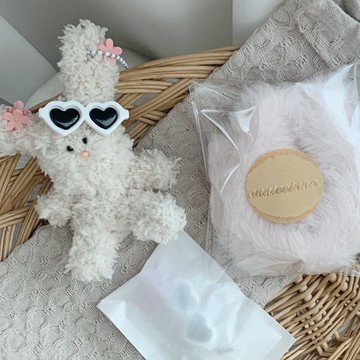 【DIY KIT】兔兔毛毛玩偶鑰匙圈 基本材料包 Keyring Healing KIT