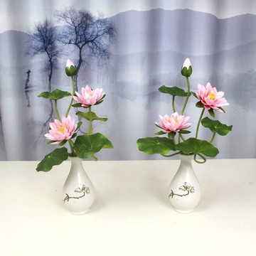✅【✨觀音財神供花】供佛蓮花仿真荷花 佛堂供花供佛花款 觀音佛前假花 仙家神臺財神 供花莊嚴首選 台灣出貨