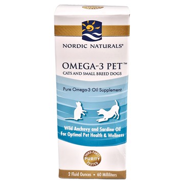 Nordic Naturals 寵物魚油 Omega-3 Pet 貓與小型犬適用 60毫升  60ml  For Optimal Pet Health & Wellness  1瓶