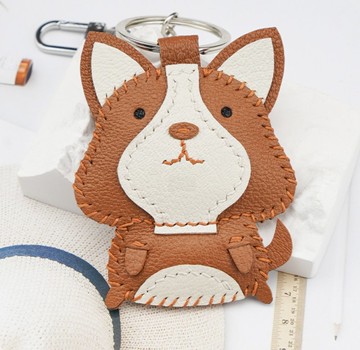 簡約手作 可愛動物公仔柯基狗狗背包掛件飾