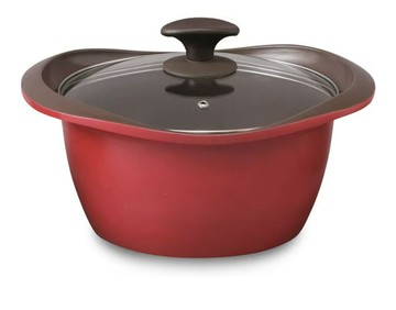 日本多功能料理鍋 IRIS OHYAMA 24cm 深型 IH 無加水鍋 紅色款 陶瓷塗層遠紅外線效果 時間短 輕量 MC-R24母親節禮物 日本代購