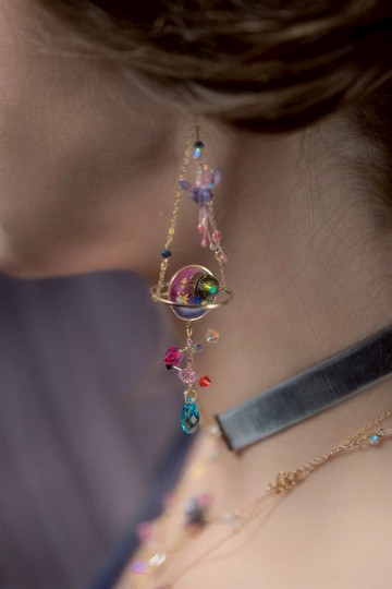 Valeria 婓夜 : 星象儀寶蓮燈925純銀鍍14K金兩用耳環