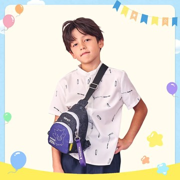 怡寶兒童包 |寶可夢耿鬼單肩包 中-黑