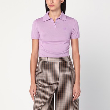 Lilac polo in cashmere and silk