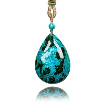 【正佳珠寶】矽孔雀石 頂級矽孔雀鳳凰松 30g 水滴形 矽孔雀石