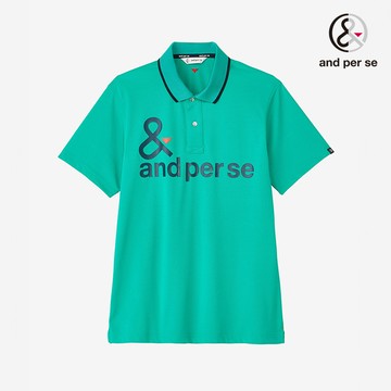 【and per se】男款綠色吸濕快乾UV防護親膚素材POLO短棉 DGS207V1